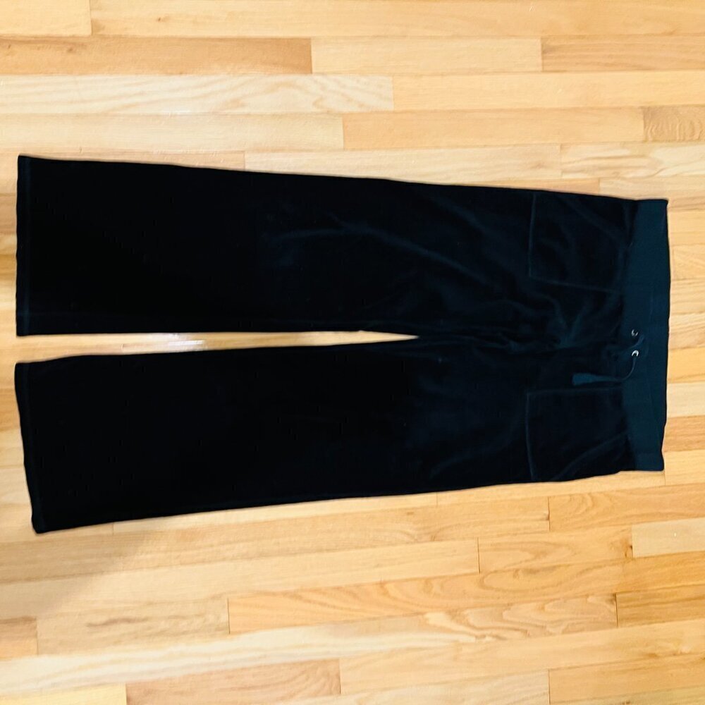 Vintage Y2k Juicy Couture Tracksuit Black Velour Pants - Picture 3 of 16